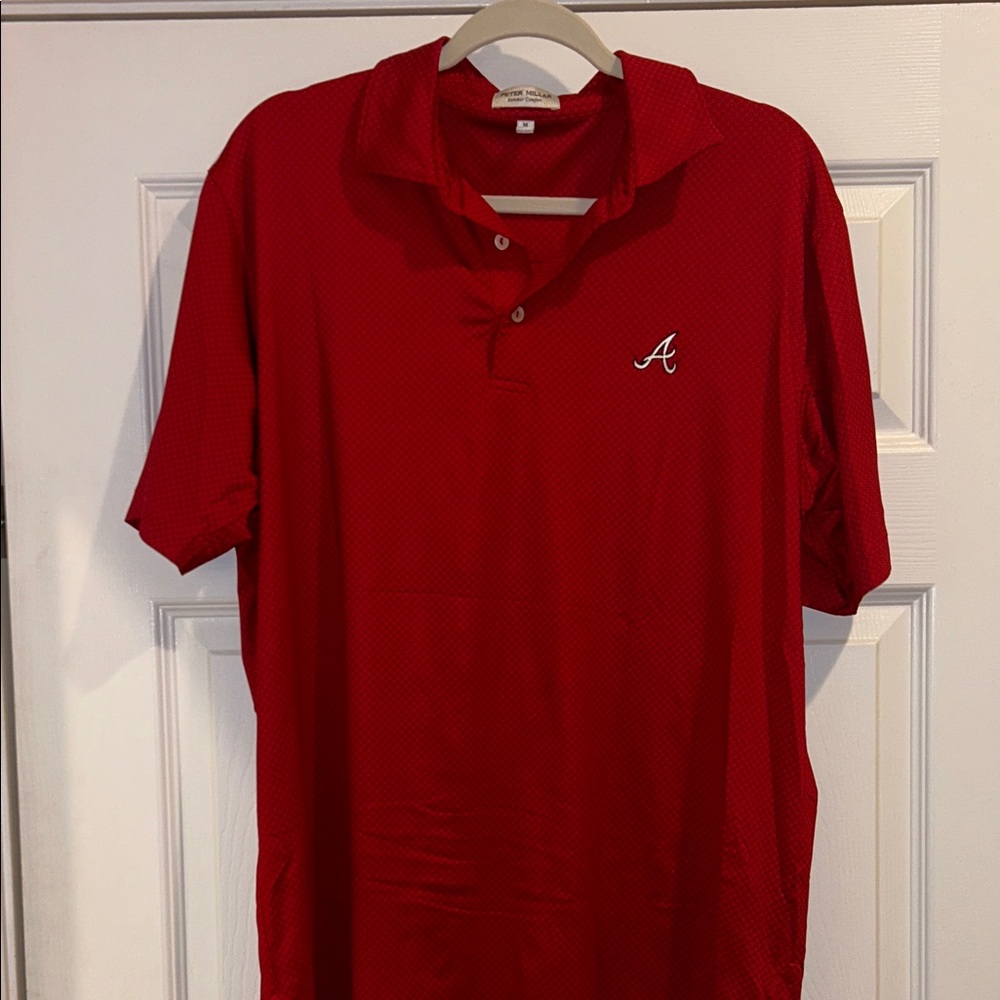Peter Millar Red Polo Shirt with White Script A Logo